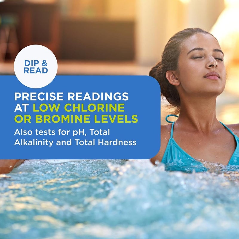 Frog Test Strips for Pools and Hot Tubs - Test Strip with Accurate Indicator for Free Chlorine or Bromine Levels, pH, Total Alkalinity and Total Hardness - Easy Water Testing - 50 Test Strips - Image 4